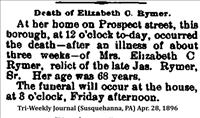 Rymer, Mrs. Elizabeth